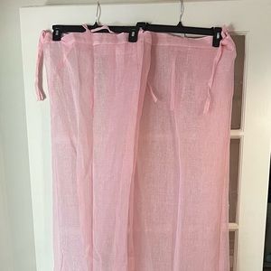 Pottery Barn Kids- 2 Pink 100% linen drapes